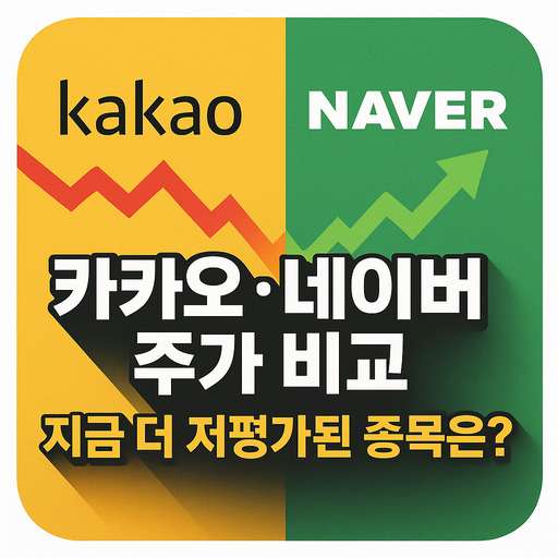 카카오 네이버 주가 비교, 지금 더 저평가된 종목은
