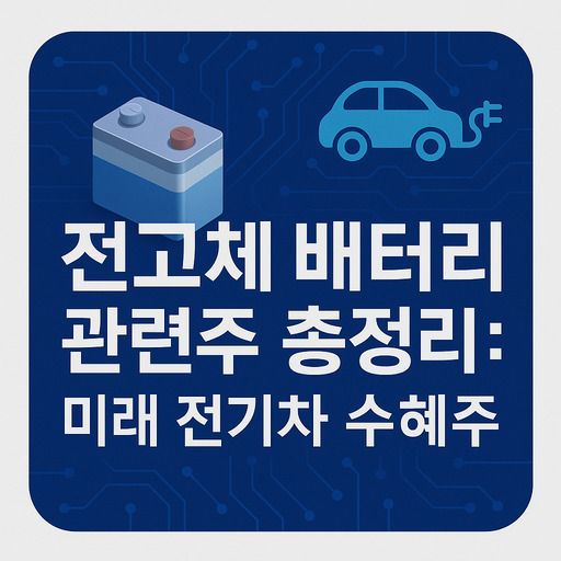 전고체 배터리 관련주 총정리 미래 전기차 수혜주